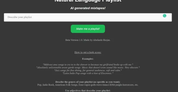 Natural-Language-Playlist