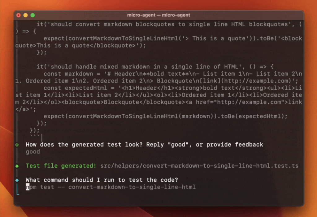 Micro Agent: An AI Agent that Writes and Fixes Code for You